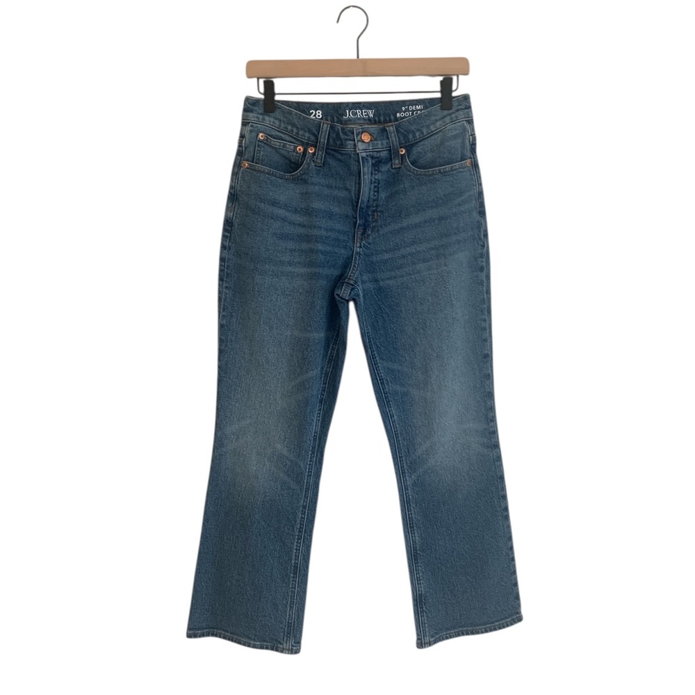J Crew 9" Demi Boot Crop Jeans Size 28 Medium Wash Denim Classic Minimalist